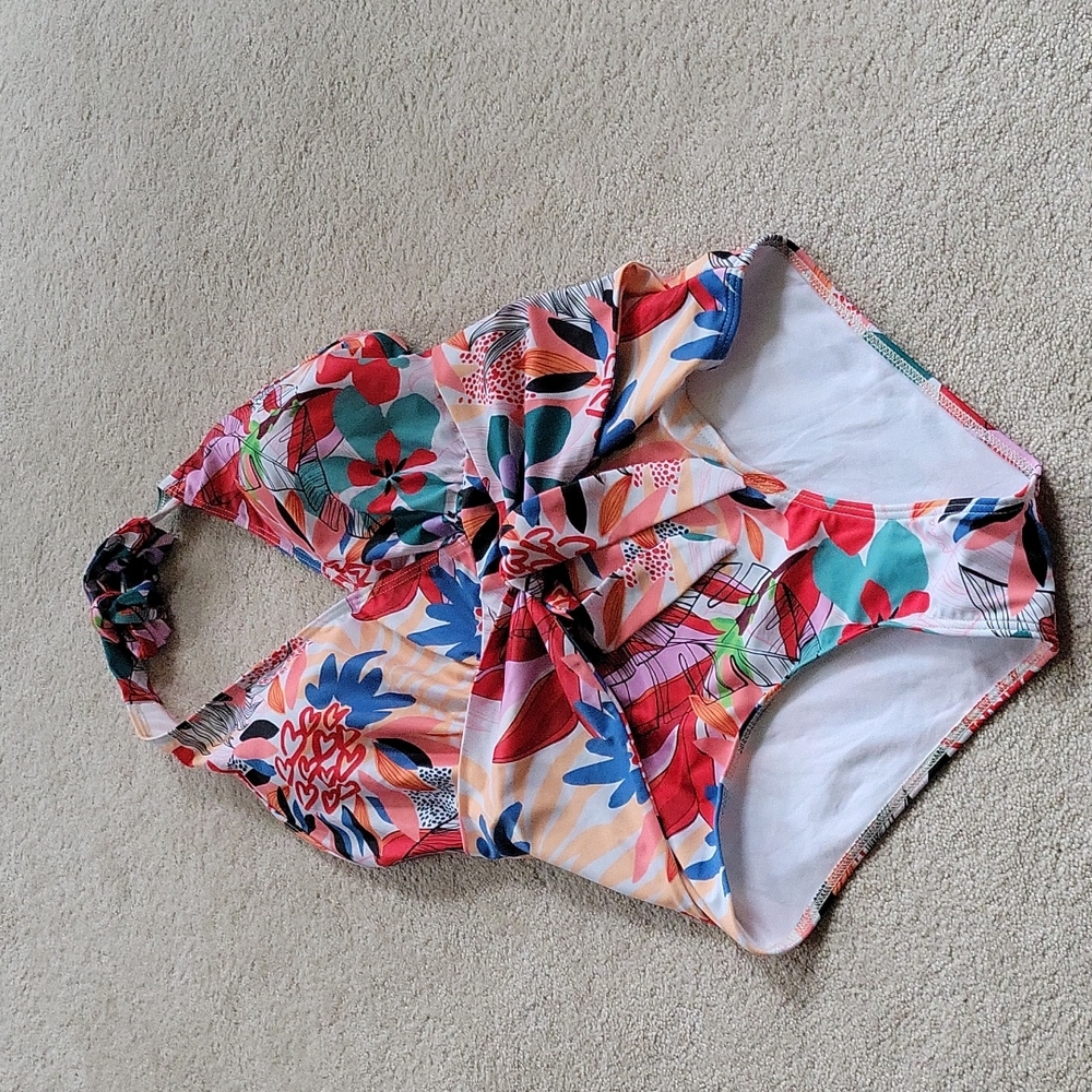 Modcloth Multicolor Floral One Piece Swimsuit
